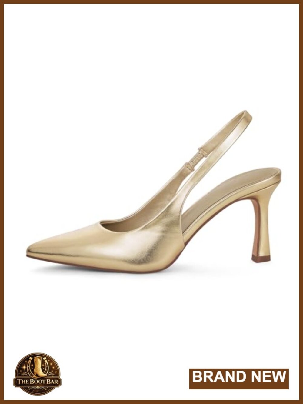 Pointed Toe Slingback Kitten Heel Pumps Patent PU Comfort Dressy Work